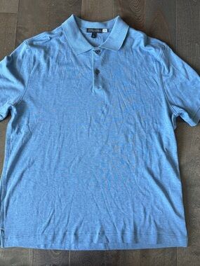 Banana Republic Luxury Touch Men’s Large Blue Heather Polo Large